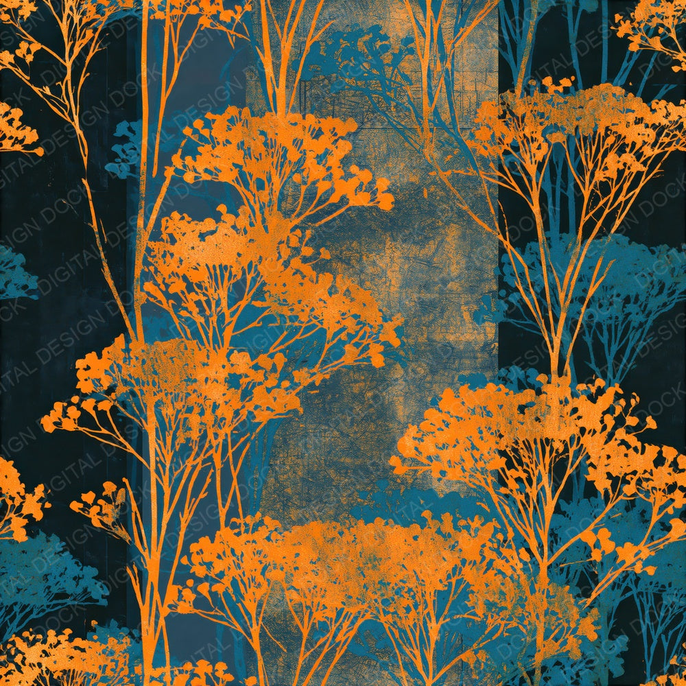 Screenprint Goldenrod Tangerine Turquoise Seamless Digital Paper Pack (DDD014177)
