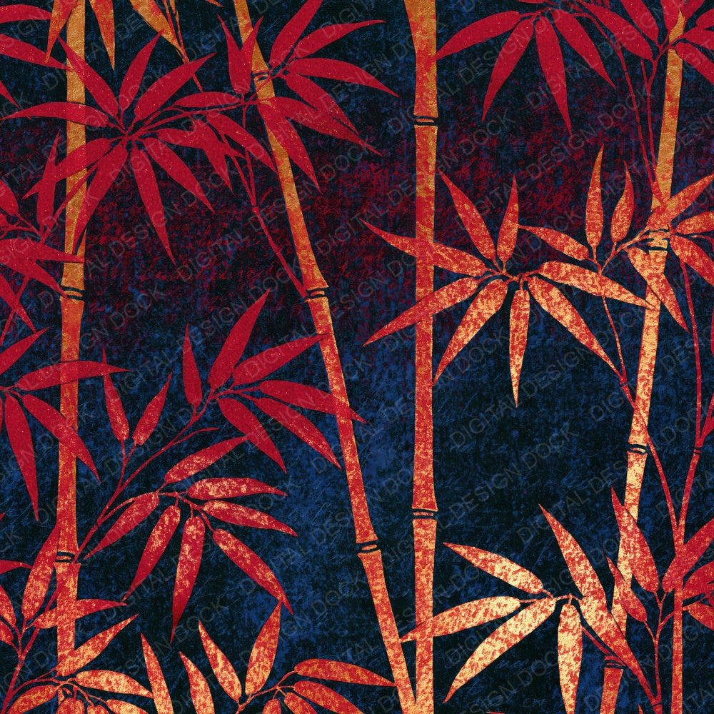 Etching Bamboo Oxblood Copper Digital Paper Pack (DDD014185)