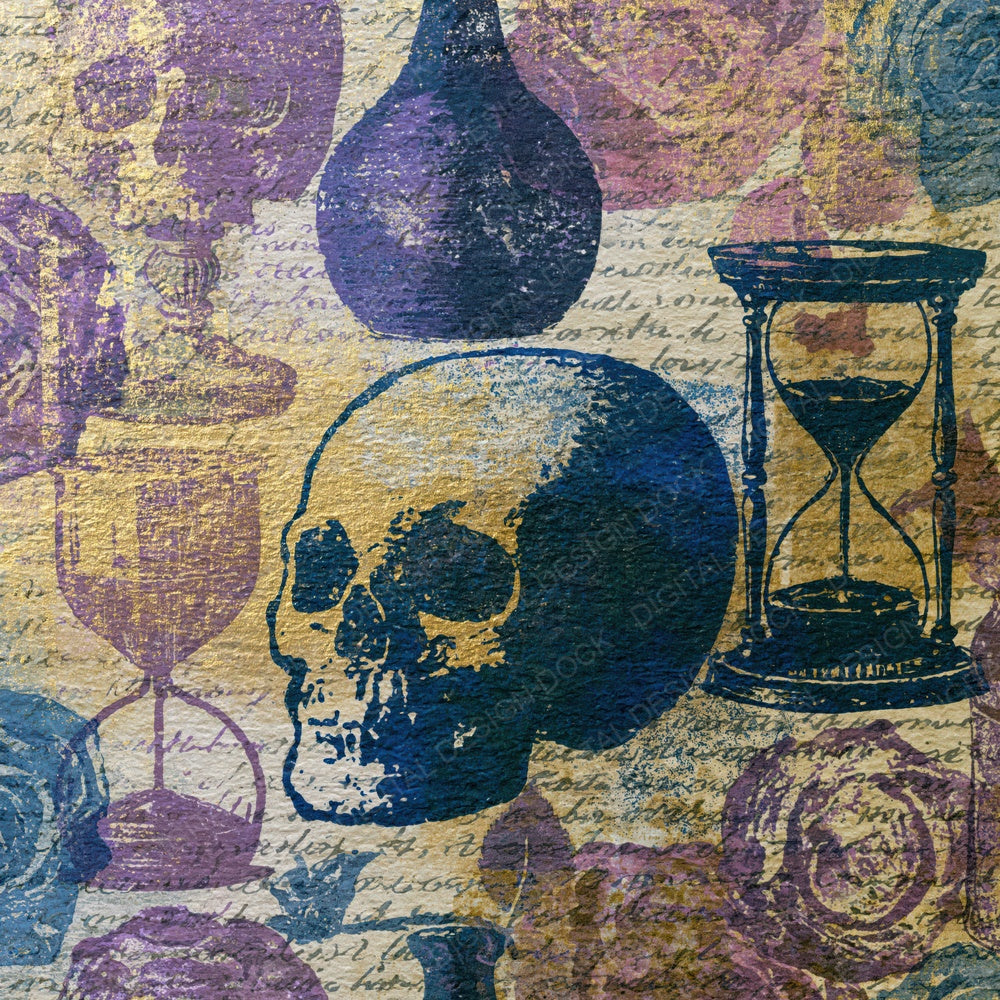 Monoprint Vanitas Lilac Mauve Gold Digital Paper Pack (DDD014192)