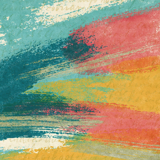 Woodblock Mint Strawberry Lemon Abstract Digital Paper Pack (DDD014201)