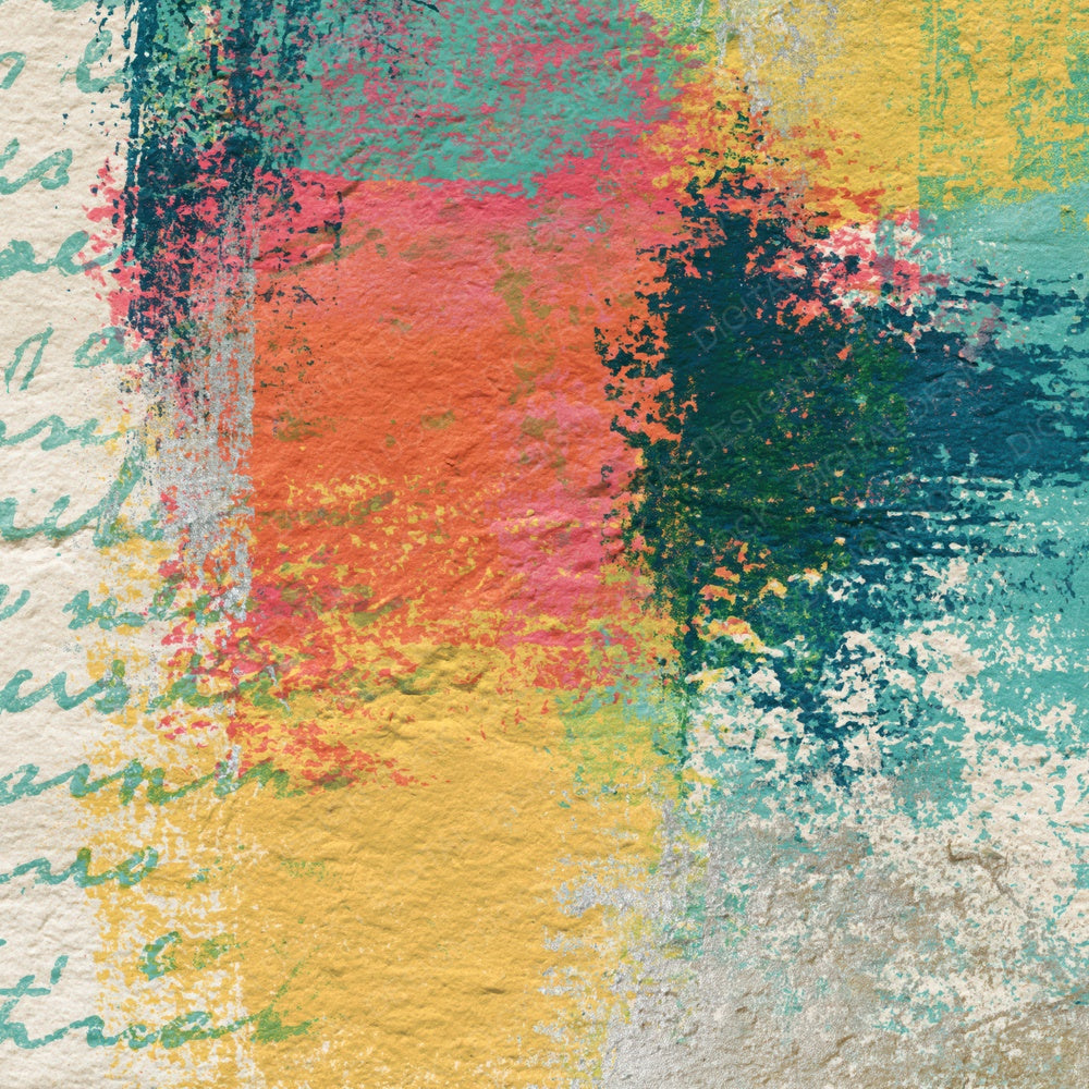 Woodblock Mint Strawberry Lemon Abstract Digital Paper Pack (DDD014201)