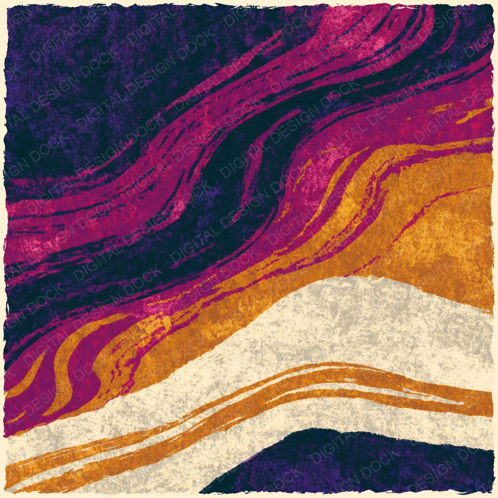 Woodcut Amber Magenta Abstract Digital Paper Pack (DDD014202)