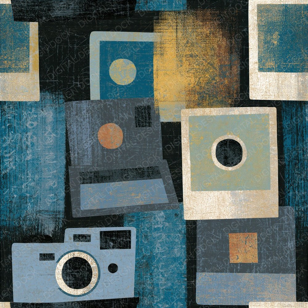 Scratchboard Polaroid Gunmetal Pearl Seamless Digital Paper Pack (DDD014235)