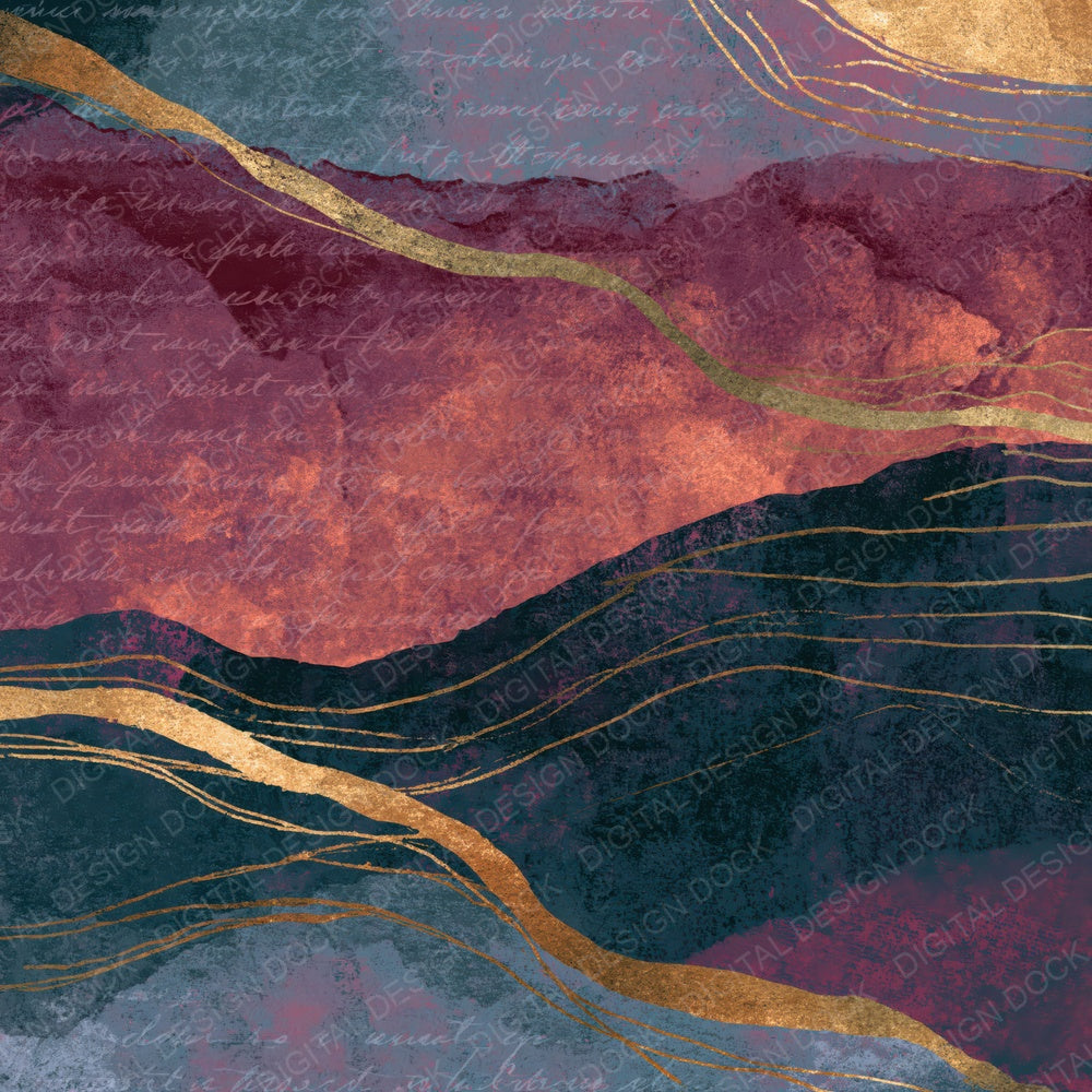 Woodblock Rose Wine Pewter Abstract Digital Paper Pack (DDD014238)