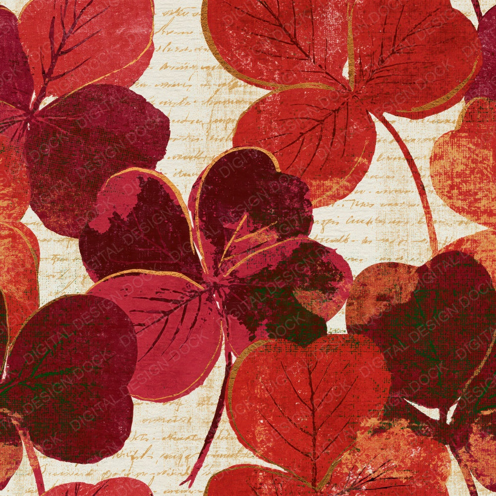 Monoprint Shamrocks Cherry Currant Digital Paper Pack (DDD014254)