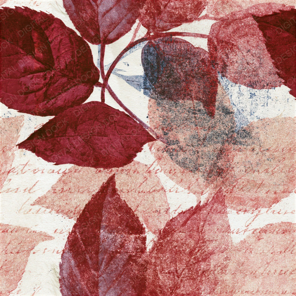 Etching Cherry Currant Ivory Seamless Digital Paper Pack (DDD014267)