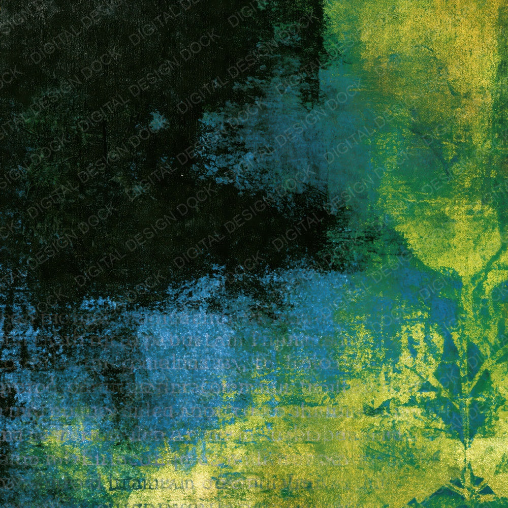 Monoprint Emerald Chartreuse Abstract Digital Paper Pack (DDD014270)