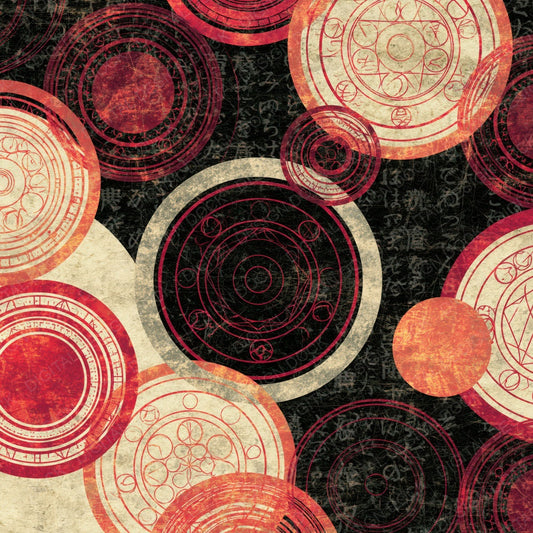 Scratchboard Spell Circles Cherry Ivory Digital Paper Pack (DDD014277)