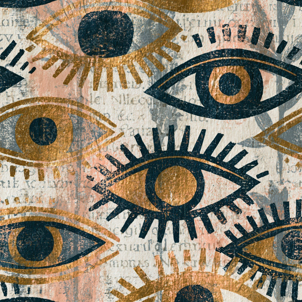 Woodblock Neon Eyes Thunder Grey Brass Digital Paper Pack (DDD014281)