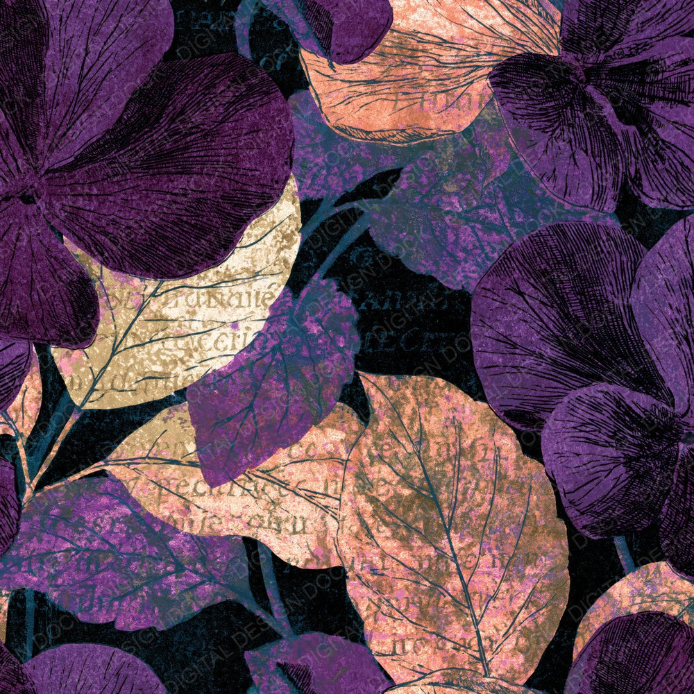 Etching Aubergine Pearl Tonal Digital Paper Pack (DDD014285)