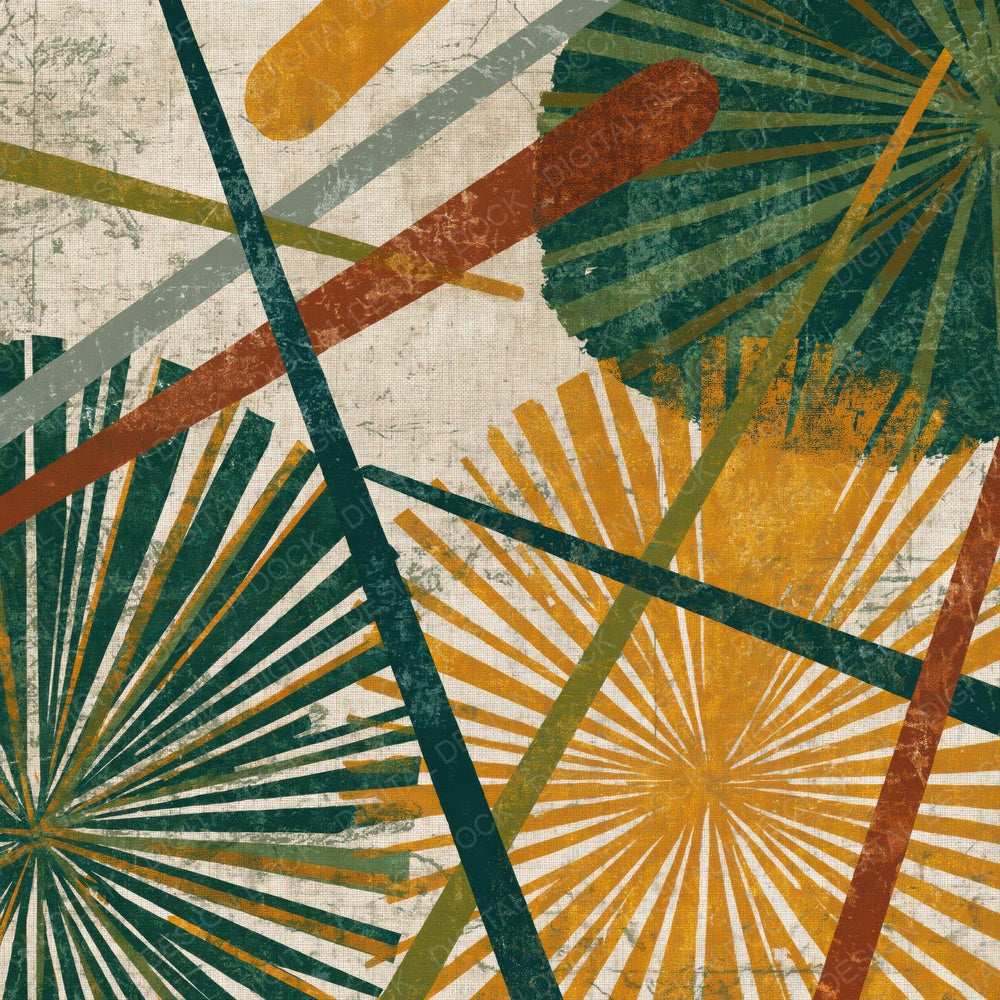 Monoprint Conductor Batons Fern Ochre Digital Paper Pack (DDD014291)