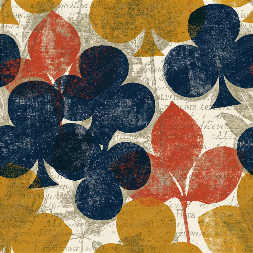 Screenprint Clubs Mustard Navy Seamless Digital Paper Pack (DDD014295)