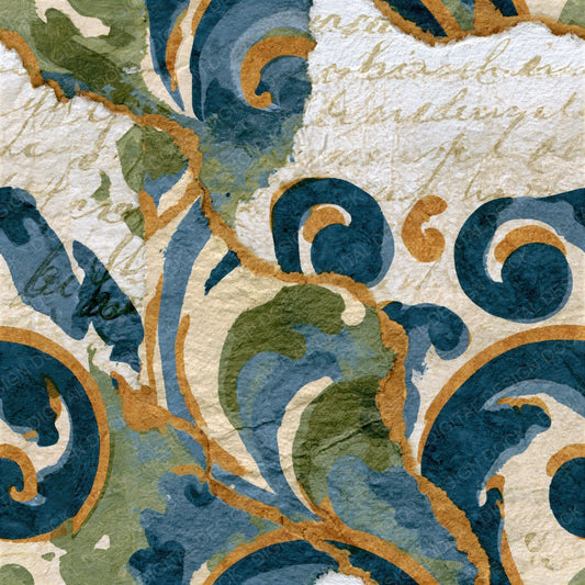 Collage Cappuccino Azure Bone Seamless Digital Paper Pack (DDD014307)