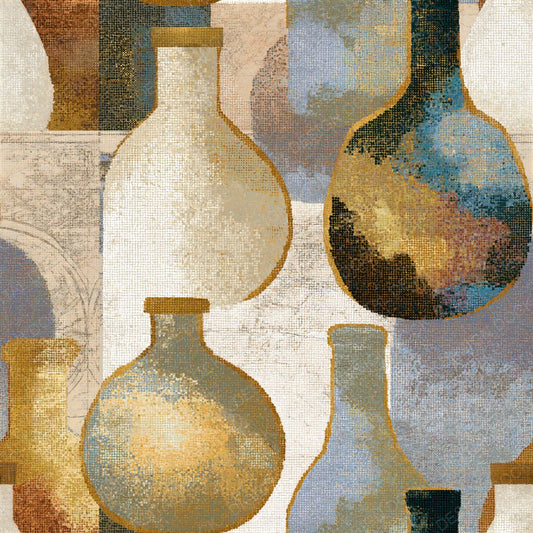 Pointillism Milk Bottles Bone Seamless Digital Paper Pack (DDD014313)