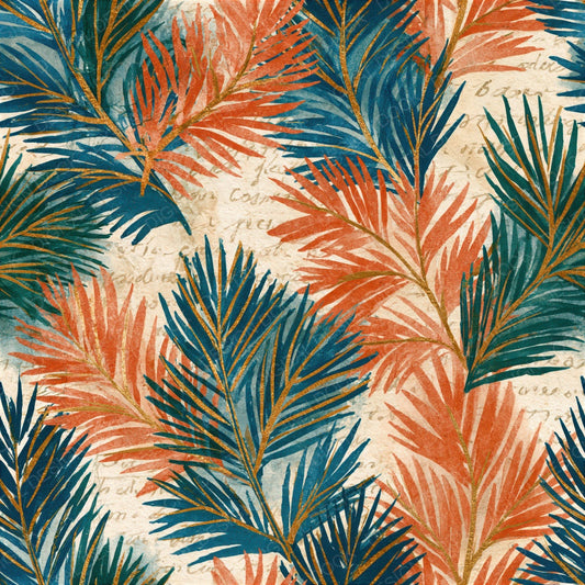 Tempera Evergreen Coral Sea Blue Seamless Digital Paper Pack (DDD014320)