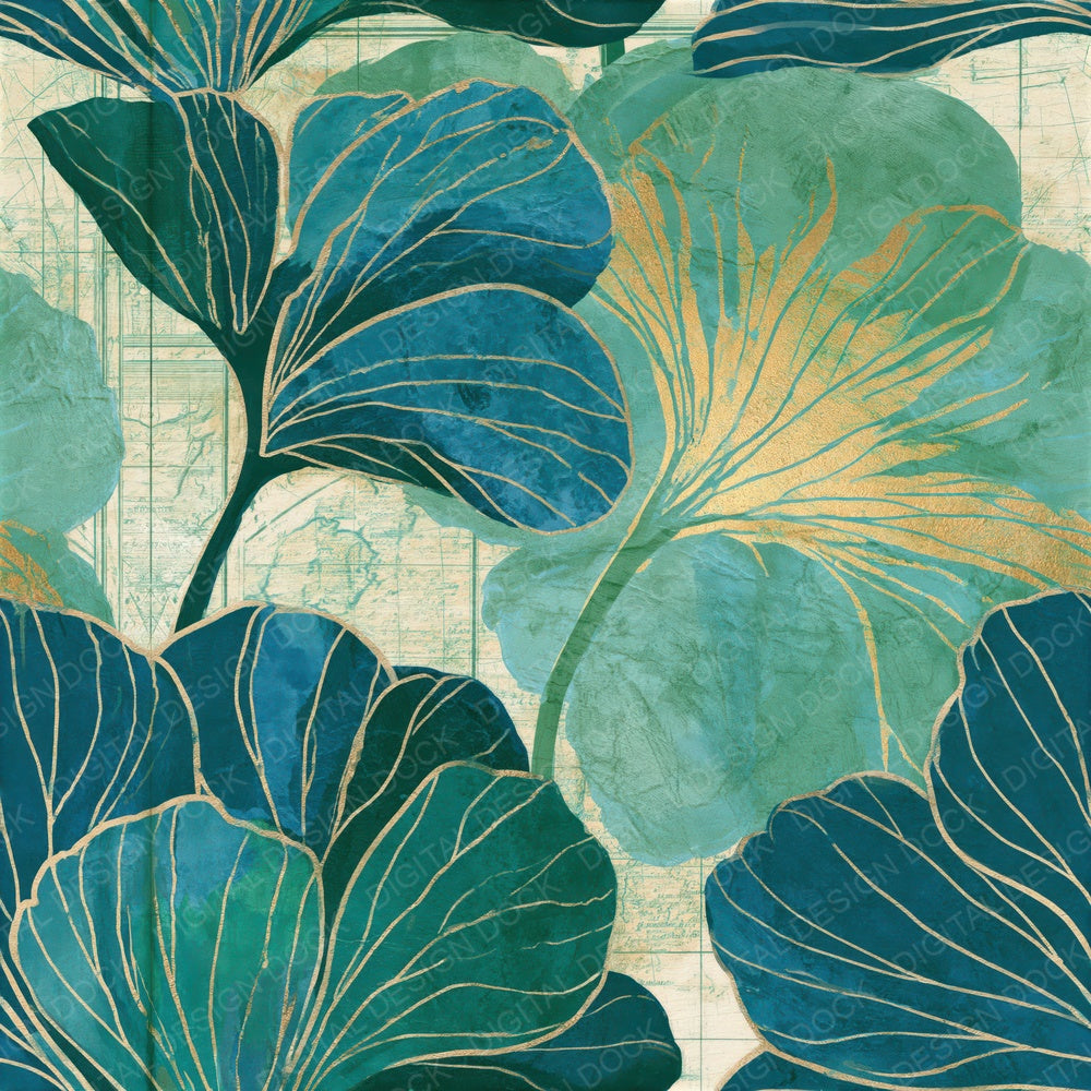 Botanical Mint Jade Emerald Tonal Seamless Digital Paper Pack (DDD014328)