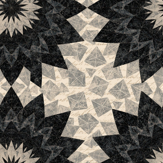 Mandala Tetrahedron Bone Pearl Seamless Digital Paper Pack (DDD014358)