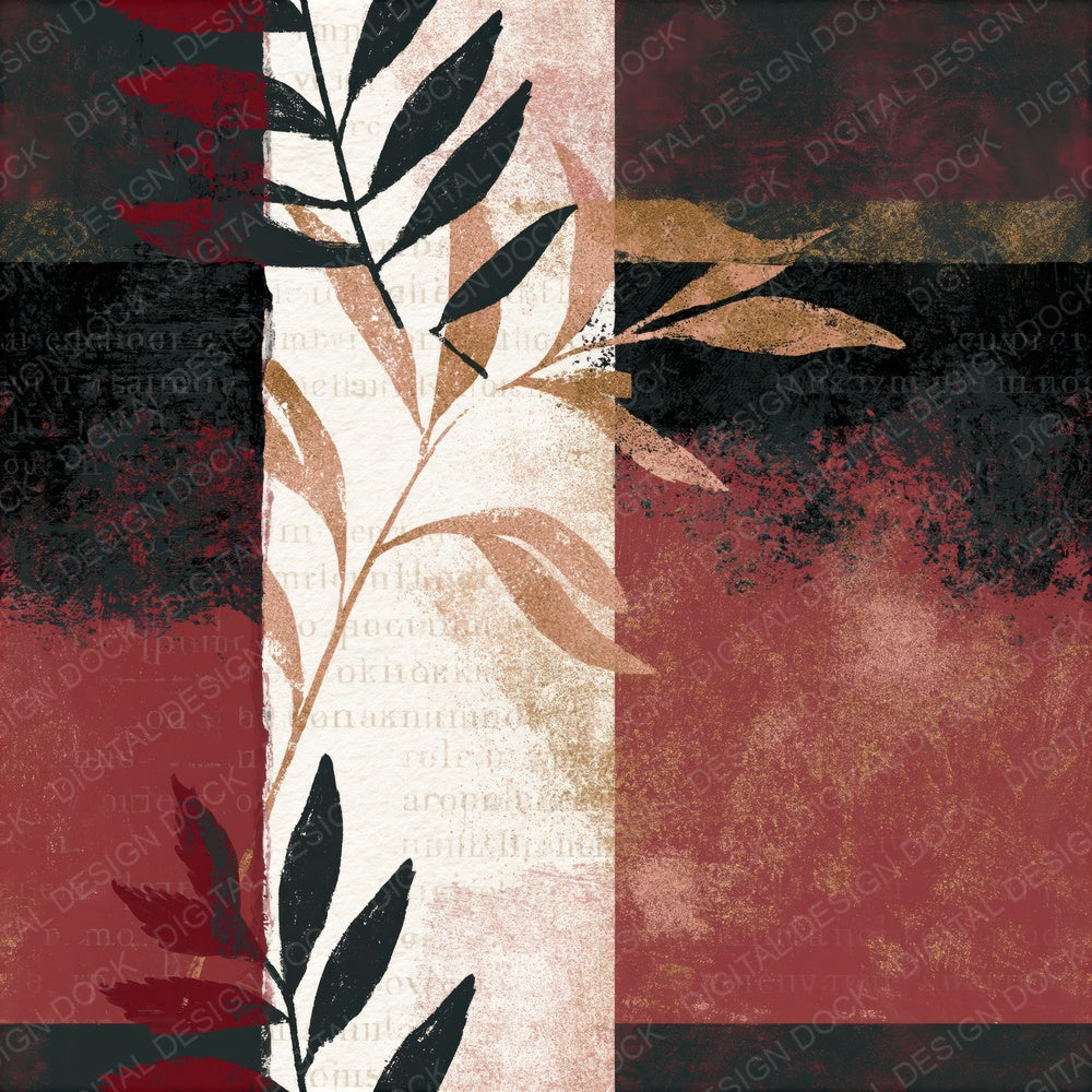 Minimal Black Ivory Oxblood Abstract Seamless Digital Paper Pack (DDD014362)