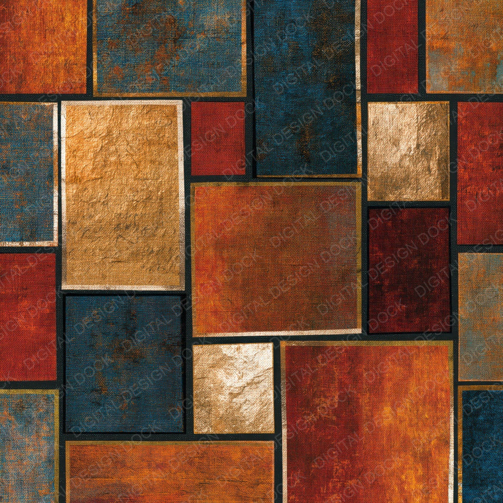Mosaic Patchwork Copper Burnt Orange Digital Paper Pack (DDD014378)