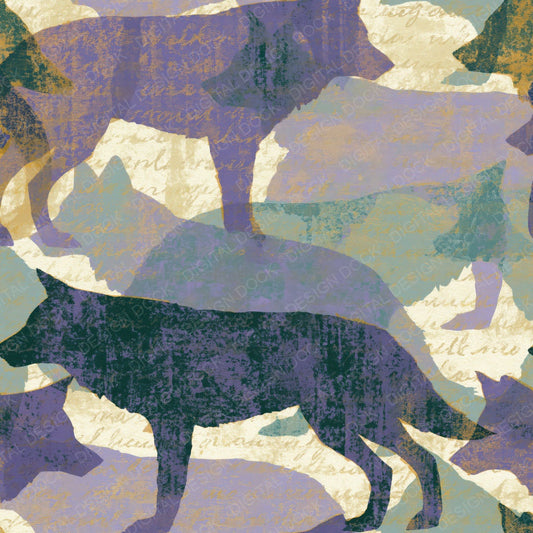Screenprint Wolf Lilac Sage Digital Paper Pack (DDD014381)