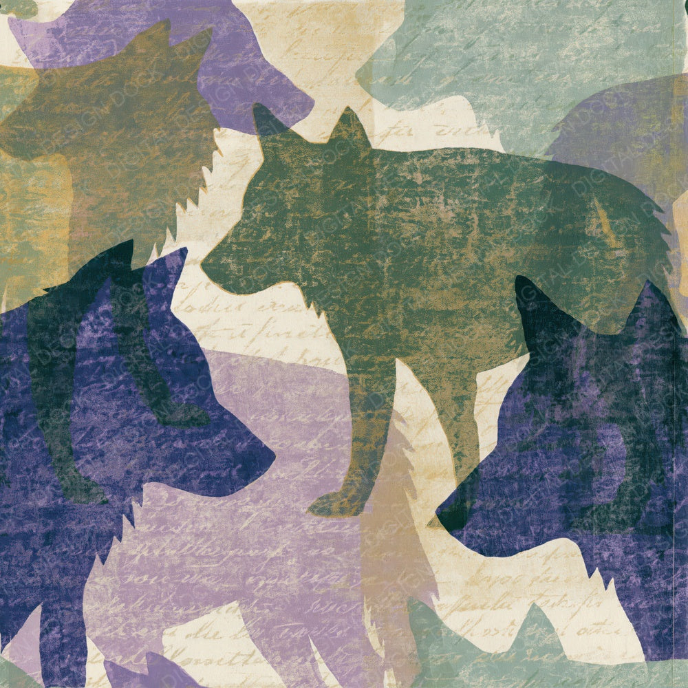 Screenprint Wolf Lilac Sage Digital Paper Pack (DDD014381)