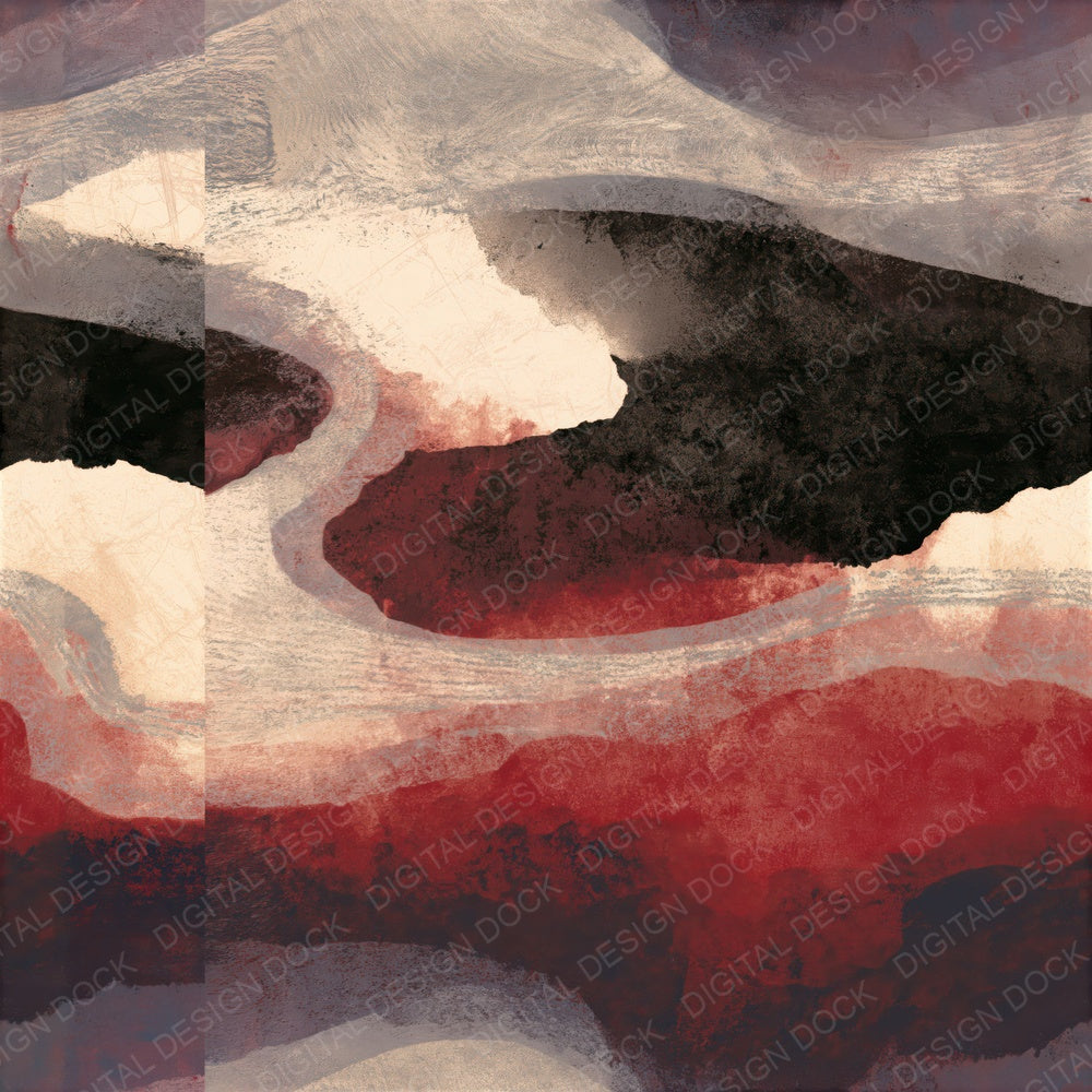 Monoprint Oxblood Bone Abstract Seamless Digital Paper Pack (DDD014393)
