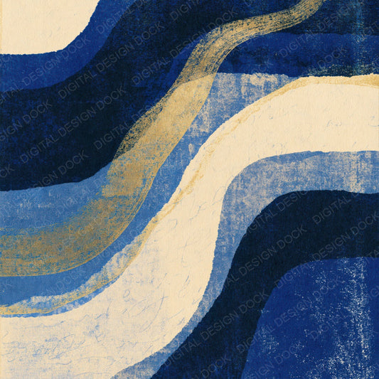 Risograph Denim Navy Cobalt Abstract Digital Paper Pack (DDD014397)