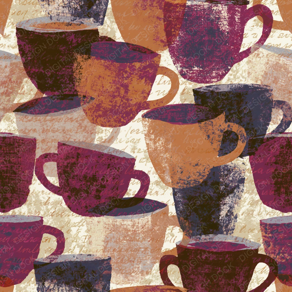 Screenprint Espresso Cinnamon Burgundy Digital Paper Pack (DDD014400)