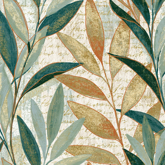 Lithograph Sage Stems Mint Gold Digital Paper Pack (DDD014408)