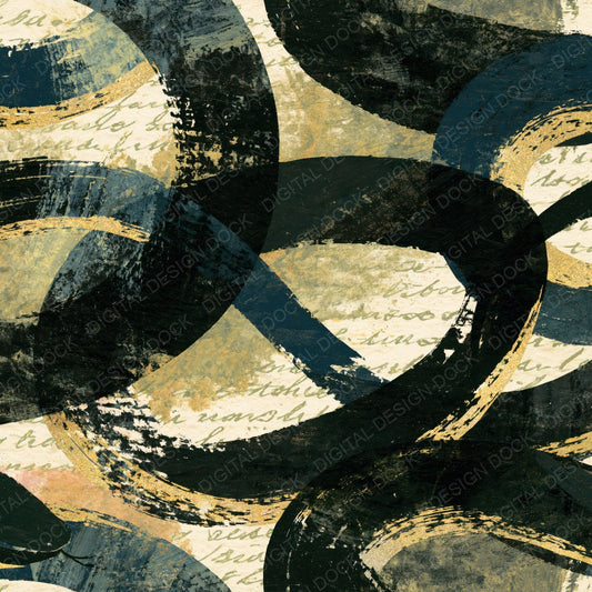 Gouache Jormungandr Coils Cream Black Digital Paper Pack (DDD014430)