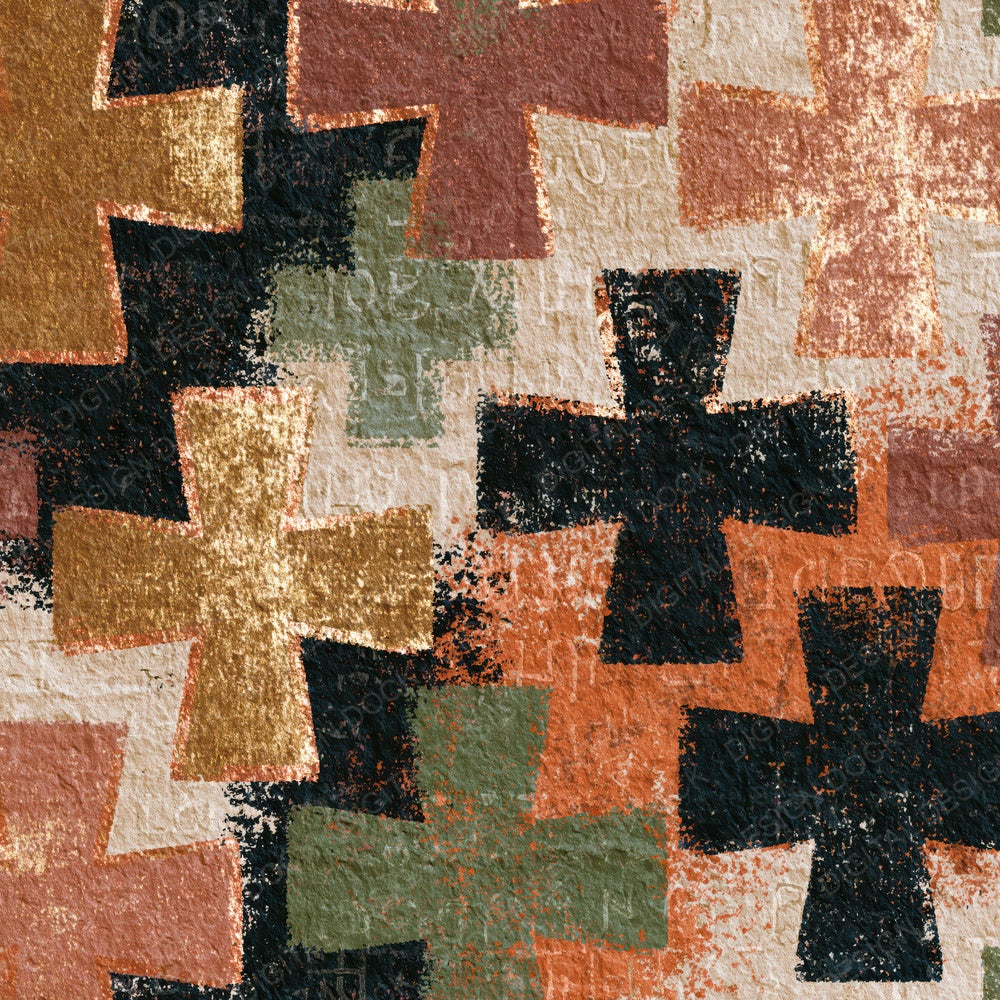 Lithograph Orthodox Crosses Sepia Oat Digital Paper Pack (DDD014431)
