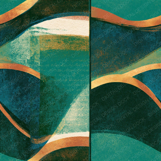 Risograph Emerald Jade Parchment Abstract Seamless Digital Paper Pack (DDD014437)
