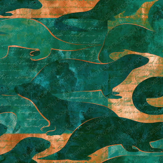 Fresco Otter Emerald Chartreuse Digital Paper Pack (DDD014451)