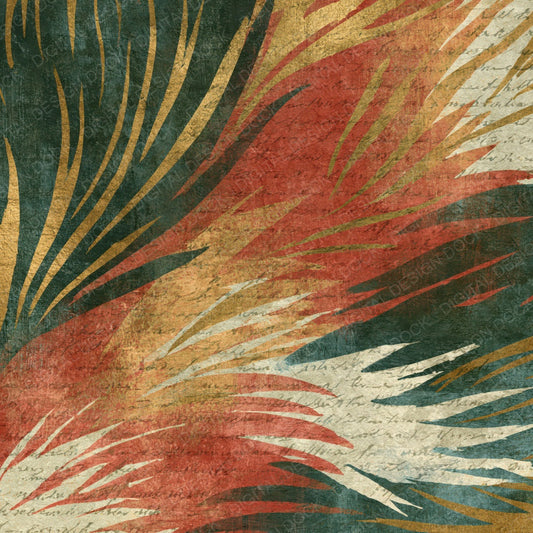 Naturalist Unicorn Mane Rust Moss Ivory Digital Paper Pack (DDD014458)