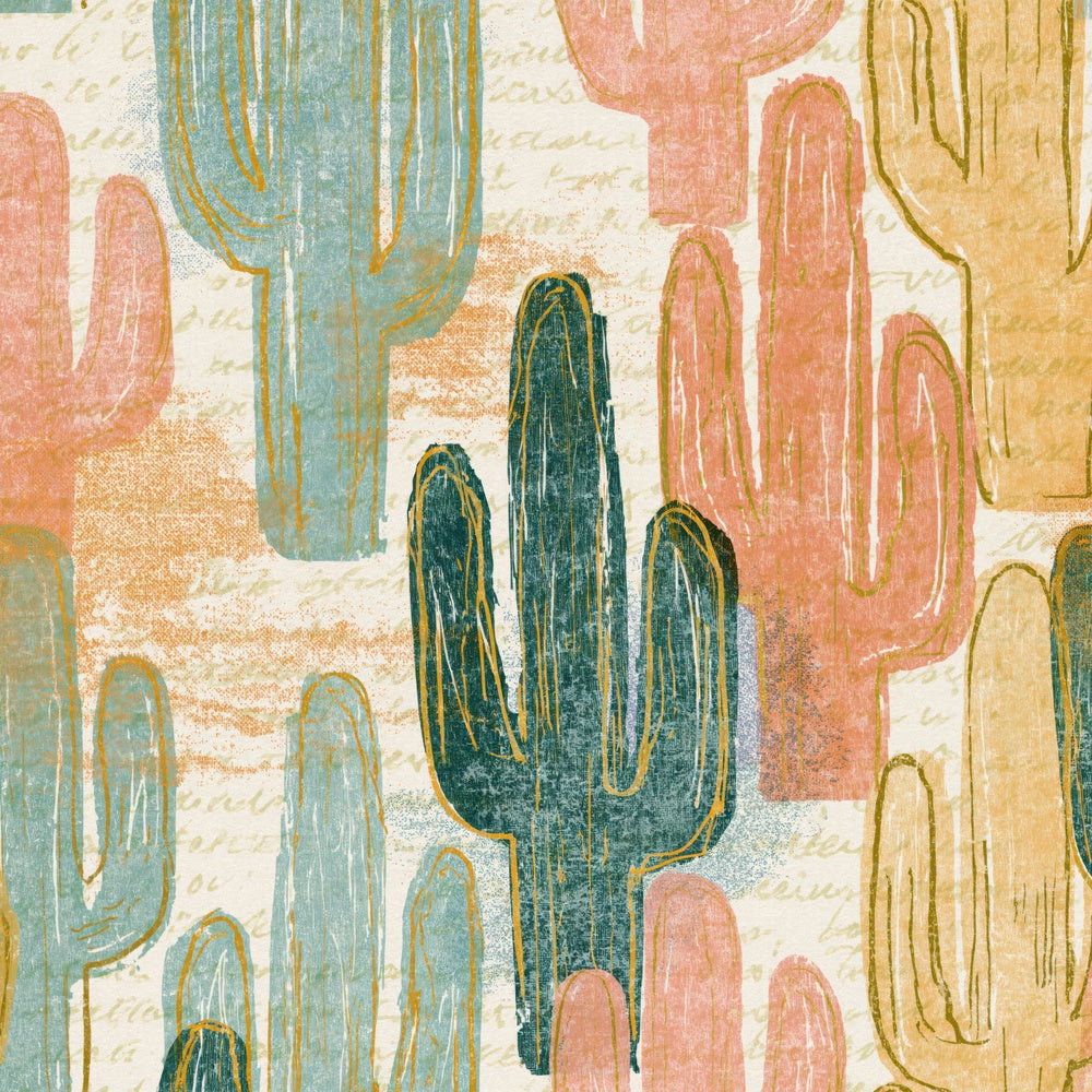 Etching Cactus Mint Strawberry Bone Digital Paper Pack (DDD014516)