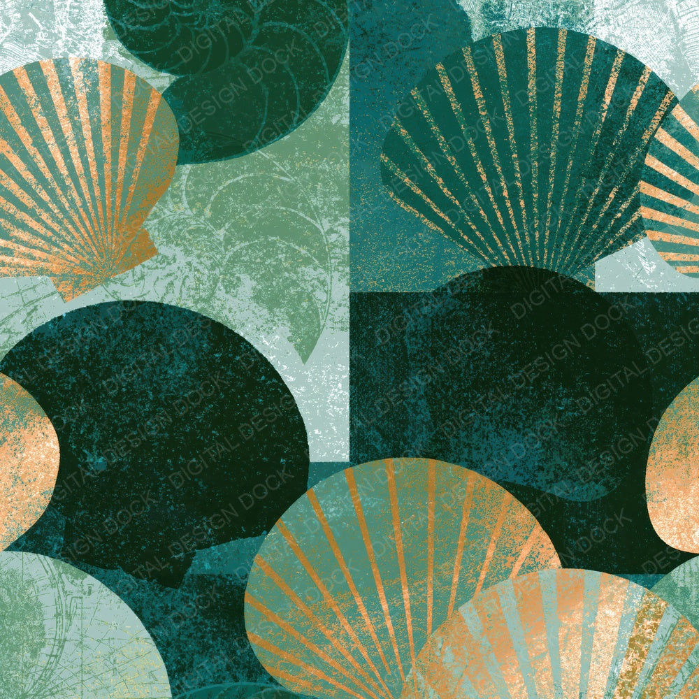 Risograph Shell Taxonomy Sage Forest Digital Paper Pack (DDD014521)