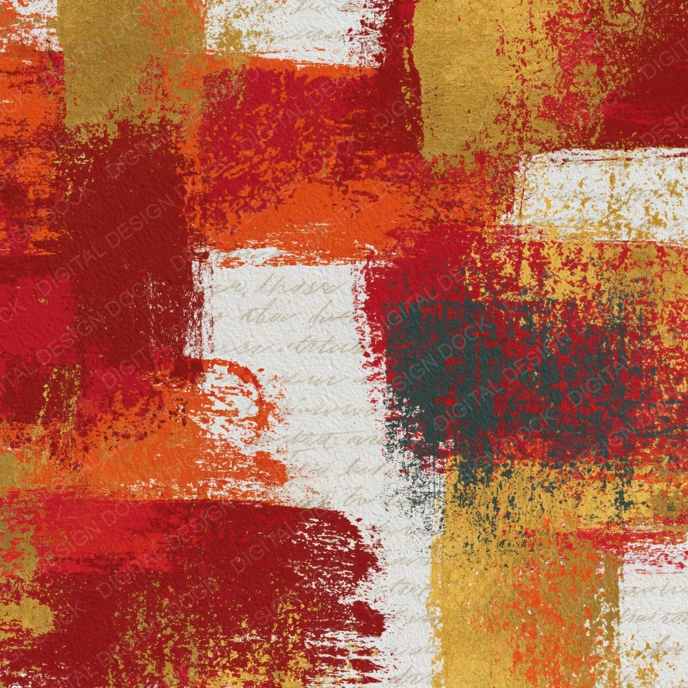 Maximalist Circus Red Gold Abstract Digital Paper Pack (DDD014574)