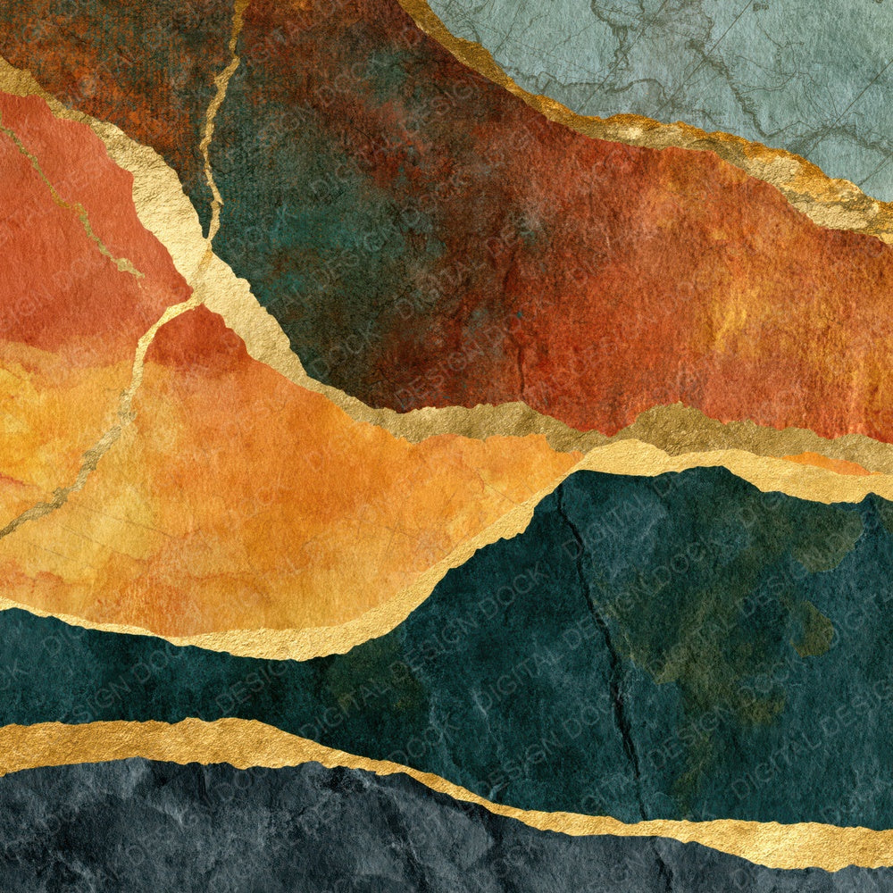 Collage Earth Rust Lichen Abstract Digital Paper Pack (DDD014587)