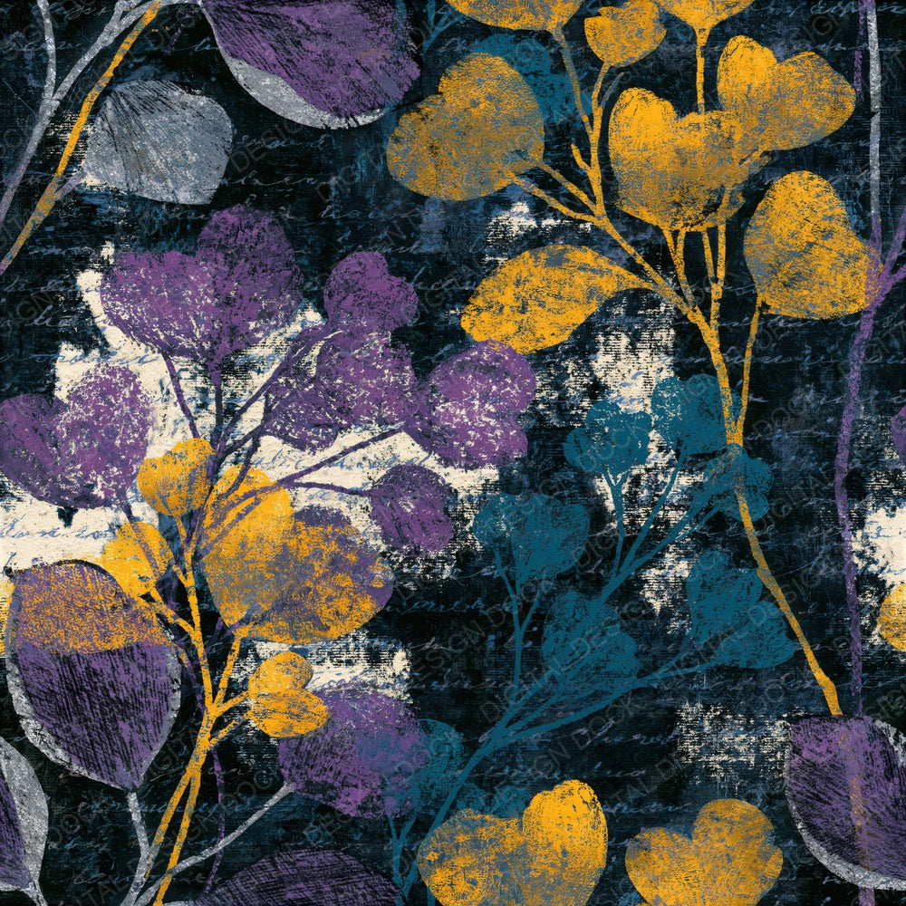 Scratchboard Violet Mustard Teal Seamless Digital Paper Pack (DDD014610)