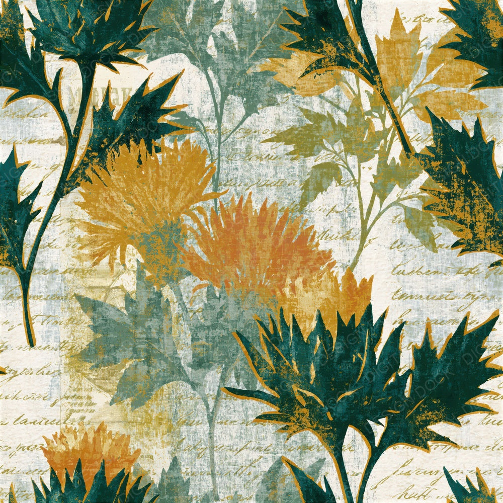Screenprint Thistle Butter Seamless Digital Paper Pack (DDD014635)