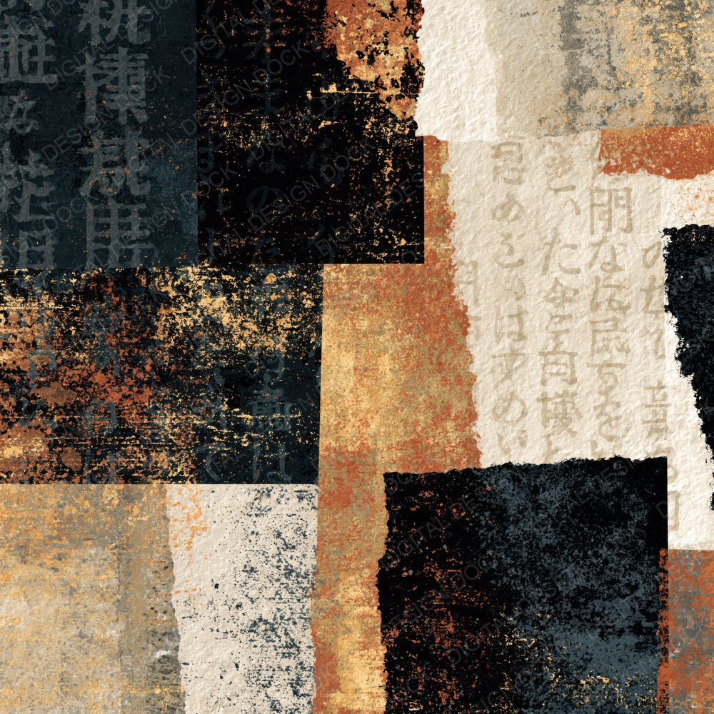 High-Contrast Collage Terracotta Olive Texture Digital Paper Pack (DDD014651)