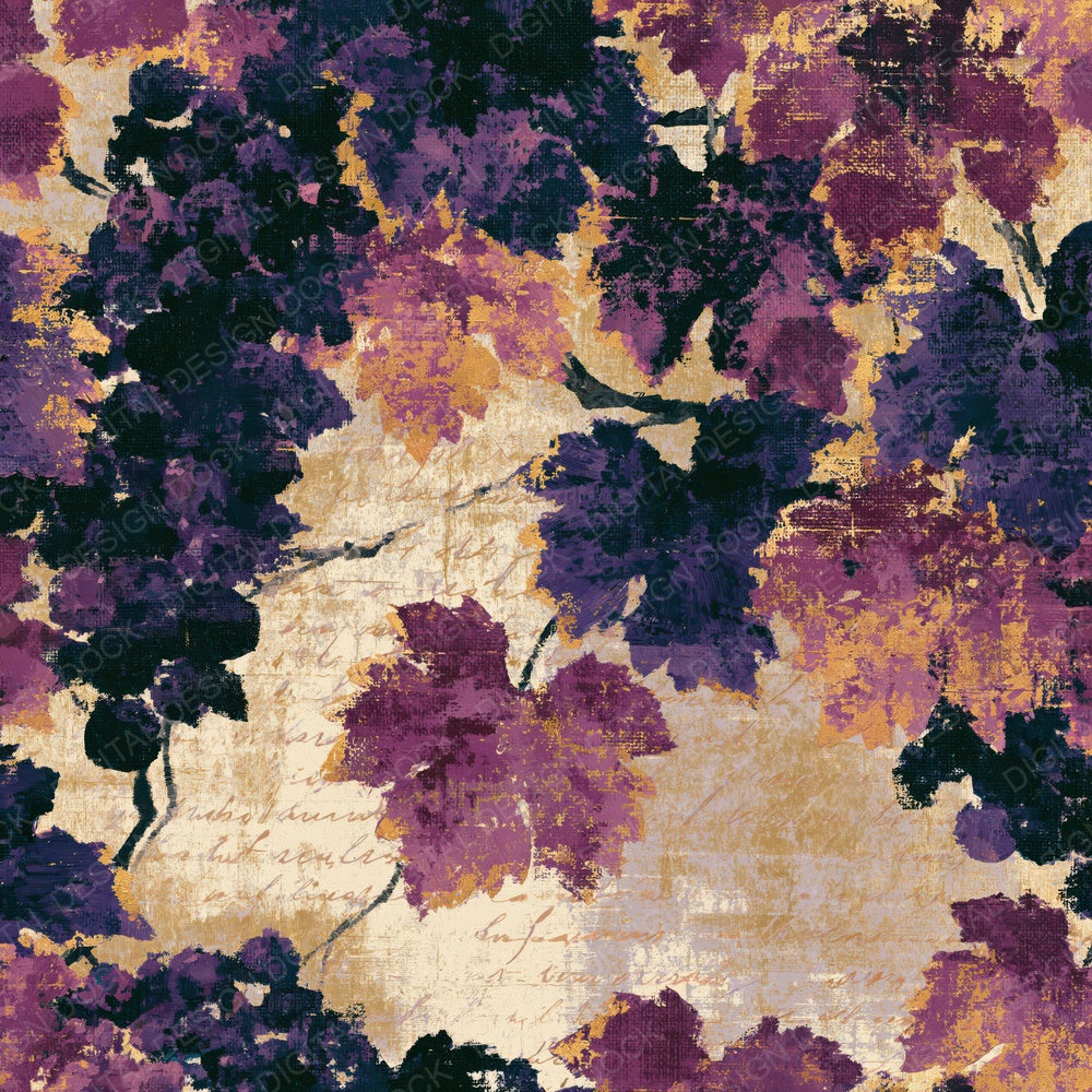 Impressionist Wine Vines Plum Cream Digital Paper Pack (DDD014652)