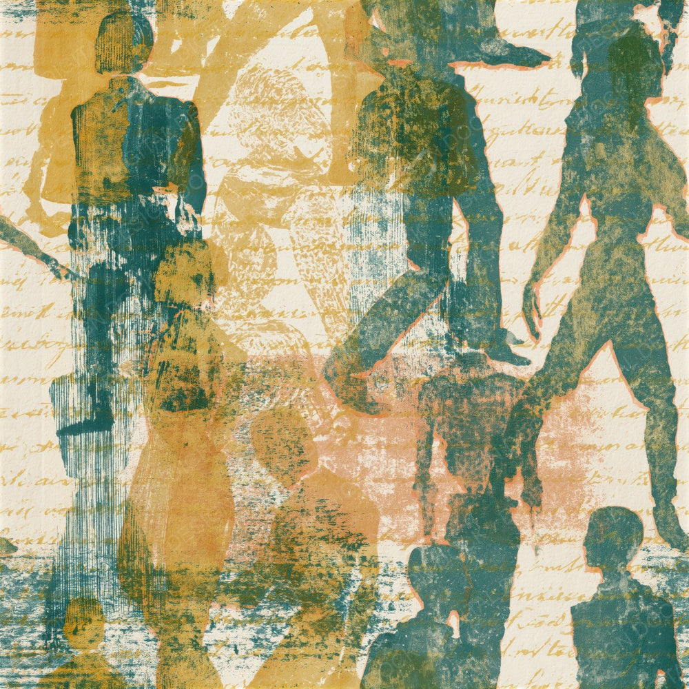 Etching Androids Eucalyptus Gold Seamless Digital Paper Pack (DDD014691)