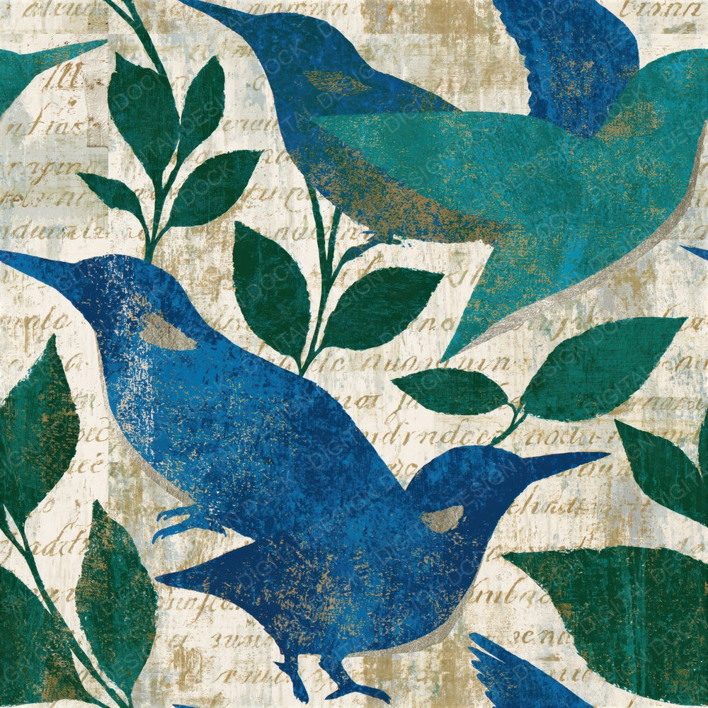 Minimal Kingfisher Azure Bone Seamless Digital Paper Pack (DDD014697)