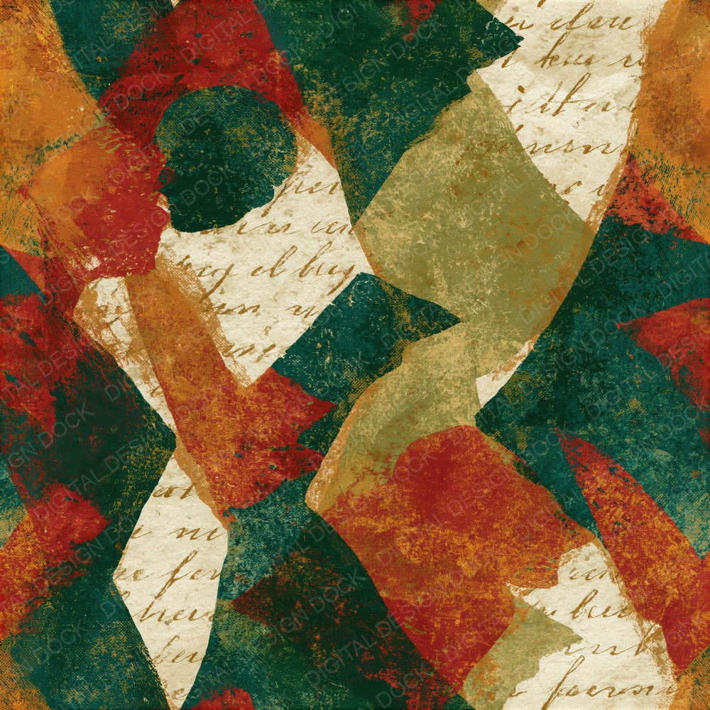 Screenprint Flapper Jade Garnet Seamless Digital Paper Pack (DDD014739)