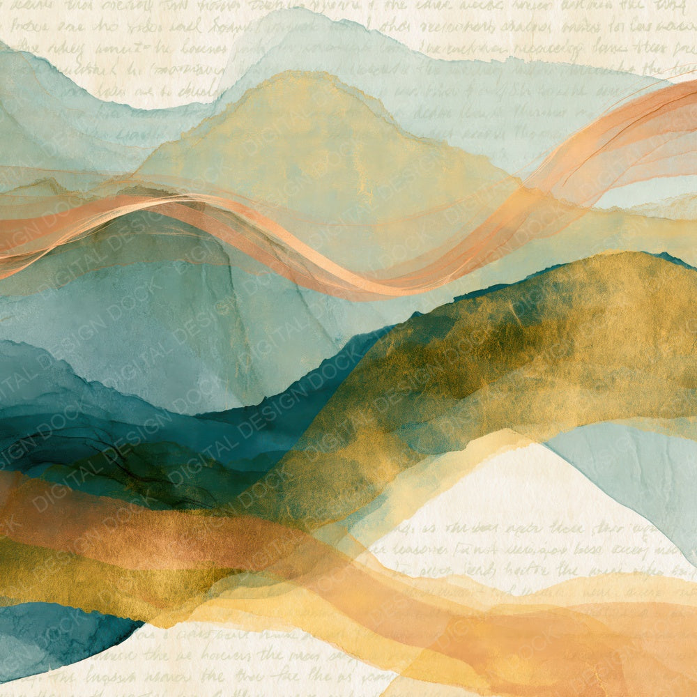 X-ray Mint Gold Abstract Digital Paper Pack (DDD014744)