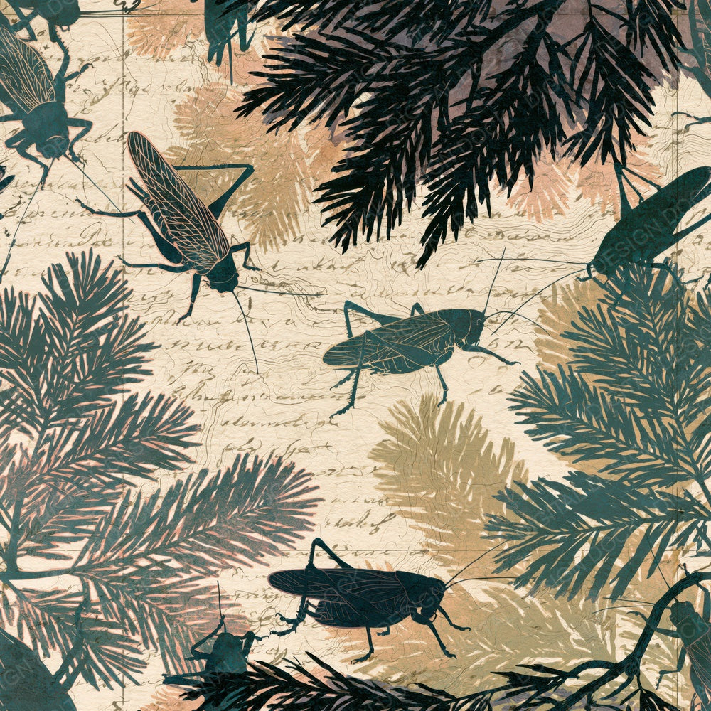 Antique Map Cricket Pine Cream Digital Paper Pack (DDD014745)