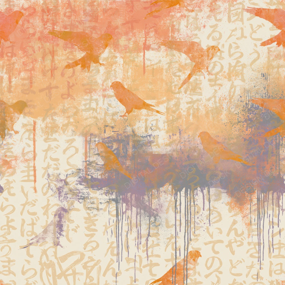 Graffiti Kestrels Peach Cream Digital Paper Pack (DDD014790)