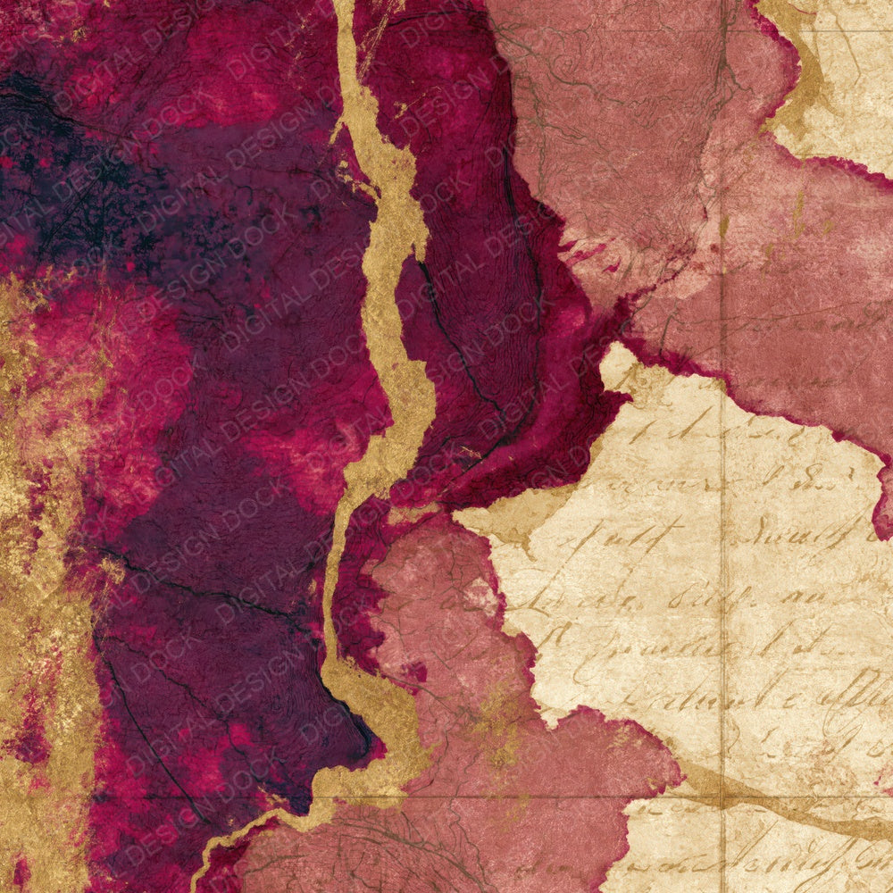 Antique Map Wine Dusty Rose Texture Digital Paper Pack (DDD014805)