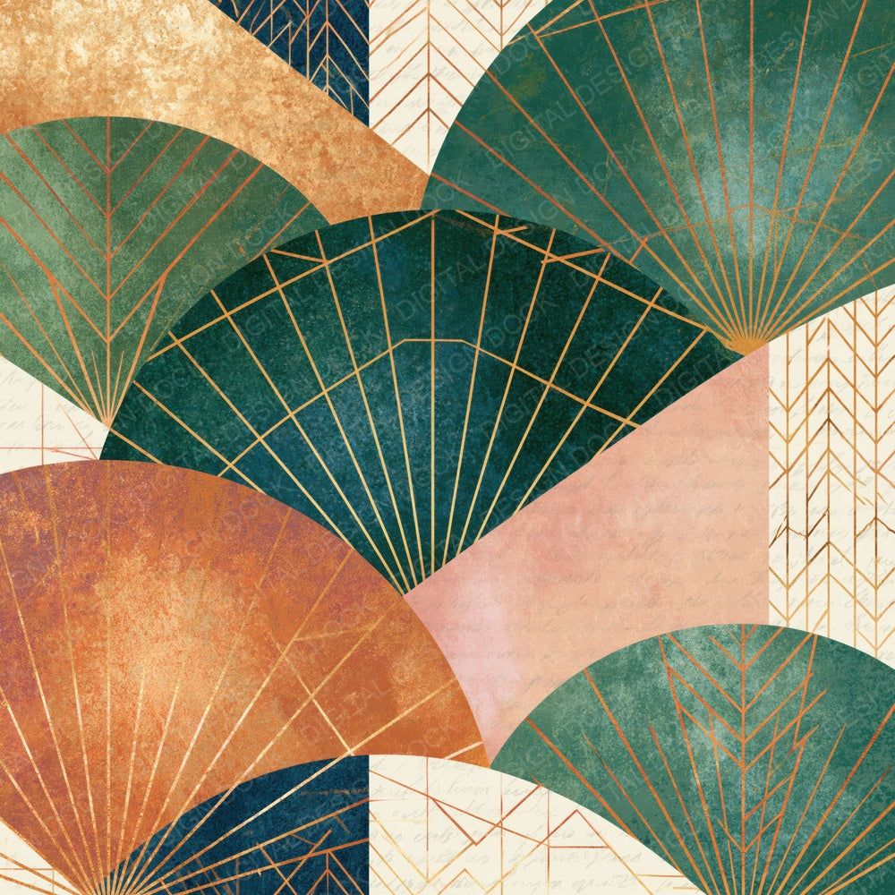Art Deco Green Blush Texture Digital Paper Pack (DDD014807)